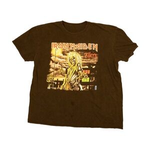 Iron Maiden Killers Graphic T-Shirt Mens XL Brown Good Heavy Metal Band Tee